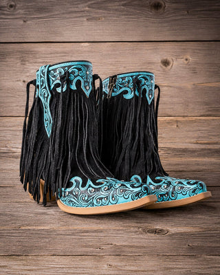 Nashville Nights Fringe Leather Boots in Twilight by Myra Bag – Women's Shoes from Bronco Western Supply Co.