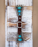 Nellie Western Style Faux Turquoise and Leather Watch Fashion Band - Accessories - Blue Tortoise - Bronco Western Supply Co.