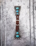 Nellie Western Style Faux Turquoise and Leather Watch Fashion Band - Accessories - Blue Tortoise - Bronco Western Supply Co.
