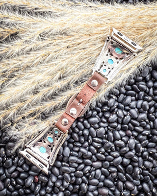 Nellie Western Style Faux Turquoise and Leather Watch Fashion Band – Accessories from Bronco Western Supply Co.