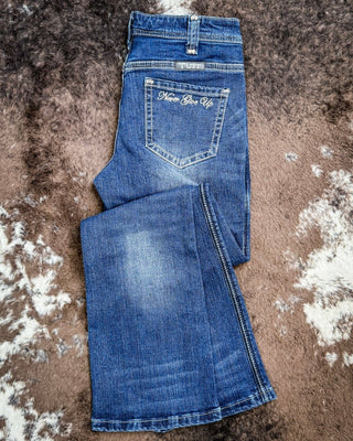 Never Give Up Bootcut Jeans by Cowgirl Tuff – Apparel from Bronco Western Supply Co.