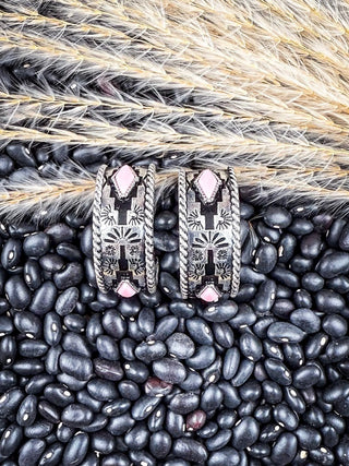 Nova Stud Fashion Hoop Earring - Silver/Pink – Jewelry from Bronco Western Supply Co.