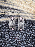 Nova Stud Fashion Hoop Earring - Silver/Pink - Jewelry - Blue Tortoise - Bronco Western Supply Co.