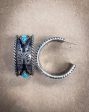 Nova Stud Hoop Fashion Earring - Silver/Turquoise - Jewelry - Blue Tortoise - Bronco Western Supply Co.