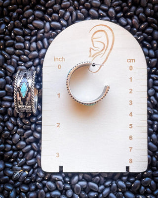 Nova Stud Hoop Fashion Earring - Silver/Turquoise – Jewelry from Bronco Western Supply Co.