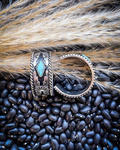 Nova Stud Hoop Fashion Earring - Silver/Turquoise - Jewelry - Blue Tortoise - Bronco Western Supply Co.