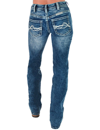 OMG2 Mid Rise Bootcut Jeans in Medium Wash by Cowgirl Tuff – Apparel from Bronco Western Supply Co.