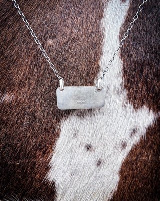 ONE OF A KIND: Kingman Turquoise Sterling Silver Bar Necklace by Johnny Dixon – Jewelry from Bronco Western Supply Co.