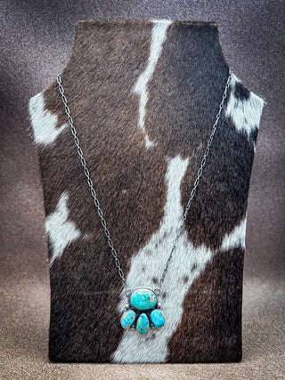 ONE OF A KIND: Sonoran Gold Turquoise Naja Cluster Necklace by Vicky Hicks – Jewelry from Bronco Western Supply Co.