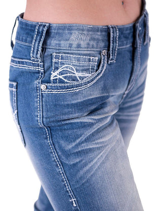 Original Shattered Bootcut Jeans by Cowgirl Tuff – Apparel from Bronco Western Supply Co.