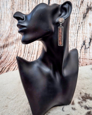 Out West Bar Dangle Fashion Earrings - Copper – Jewelry from Bronco Western Supply Co.