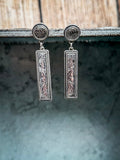 Out West Bar Dangle Fashion Earrings - Silver - Jewelry - Blue Tortoise - Bronco Western Supply Co.
