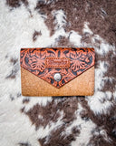 Outpost Floral Hair - On Wallet in Brown by Wrangler - Purses & Wallets - Montana West - Bronco Western Supply Co.
