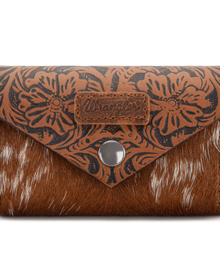 Outpost Floral Hair - On Wallet in Brown by Wrangler – Purses & Wallets from Bronco Western Supply Co.