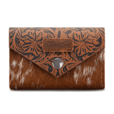 Outpost Floral Hair - On Wallet in Brown by Wrangler - Purses & Wallets - Montana West - Bronco Western Supply Co.
