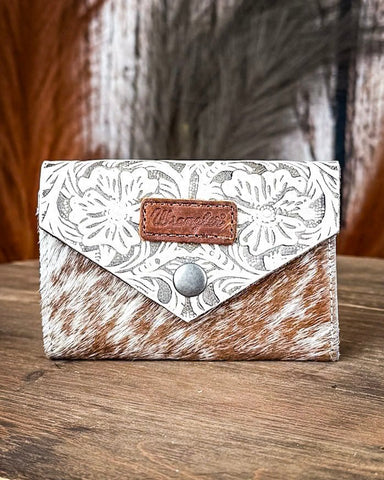 Outpost Floral Hair - On Wallet in Tan by Wrangler - Purses & Wallets - Montana West - Bronco Western Supply Co.