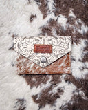 Outpost Floral Hair - On Wallet in Tan by Wrangler - Purses & Wallets - Montana West - Bronco Western Supply Co.