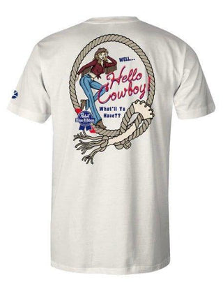 Pabst Blue Ribbon Hello Cowboy Hooey Tee – Apparel from Bronco Western Supply Co.