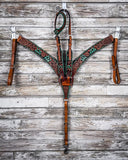 Painted Cactus Breast Collar and Headstall - Pieces Sold Separate - Horse Tack - Rafter T Ranch Co. - Bronco Western Supply Co.