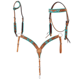 Painted Cactus Breast Collar and Headstall - Pieces Sold Separate - Horse Tack - Rafter T Ranch Co. - Bronco Western Supply Co.