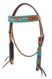 Painted Cactus Breast Collar and Headstall - Pieces Sold Separate - Horse Tack - Rafter T Ranch Co. - Bronco Western Supply Co.