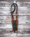Painted Cactus Breast Collar and Headstall - Pieces Sold Separate - Horse Tack - Rafter T Ranch Co. - Bronco Western Supply Co.