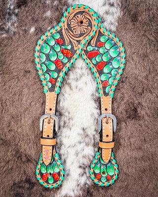 Painted Cactus Ladies Spur Straps – Spur Straps from Bronco Western Supply Co.