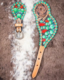 Painted Cactus Ladies Spur Straps - Spur Straps - Rafter T Ranch Co. - Bronco Western Supply Co.
