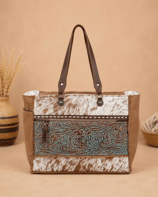 Paloma Creek Hair-On Weekender Bag in Turquoise by Myra Bag – Purses & Wallets from Bronco Western Supply Co.