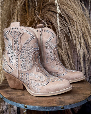 Parade Bling Ankle Bootie in Nude by Very G – Women's Shoes from Bronco Western Supply Co.