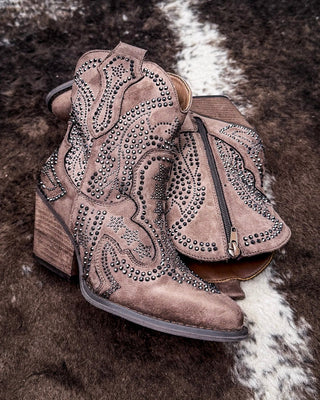 Parade Bling Ankle Bootie in Taupe by Very G – Women's Shoes from Bronco Western Supply Co.