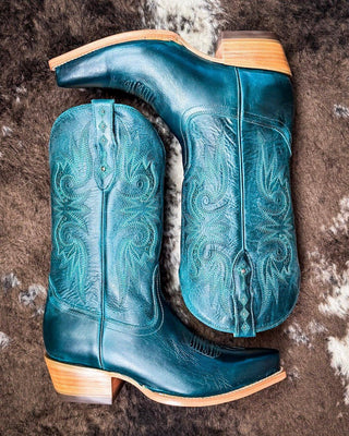 Paradise Black Star Leather Boots - Laguna Blue – Women's Shoes from Bronco Western Supply Co.
