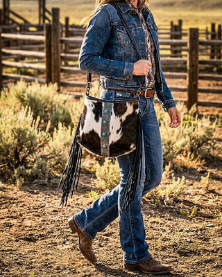 Paradox Hairon Fringe Crossbody Bag by Myra Bag – Purses & Wallets from Bronco Western Supply Co.