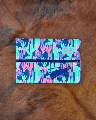 Pastel Cactus Velvet Makeup Bag by Makeup Junkie Bags – Accessories from Bronco Western Supply Co.