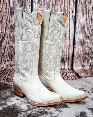 Pearl Black Star Leather Boots - Ivory – Women's Shoes from Bronco Western Supply Co.