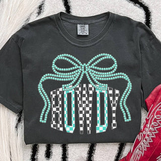 Pearl Bow Howdy Graphic Tee – Apparel from Bronco Western Supply Co.