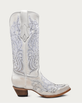 Pearl Radiance Crystal Snip Toe Boots in White by Corral Boots – Women's Boots from Bronco Western Supply Co.