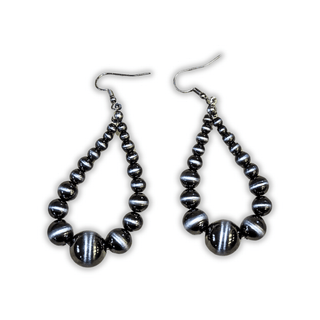 Penny Navajo Style Bead Dangle Fashion Earrings - Silver – Jewelry from Bronco Western Supply Co.