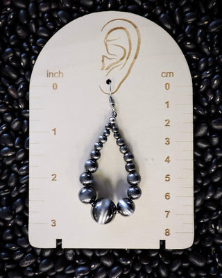 Penny Navajo Style Bead Dangle Fashion Earrings - Silver – Jewelry from Bronco Western Supply Co.