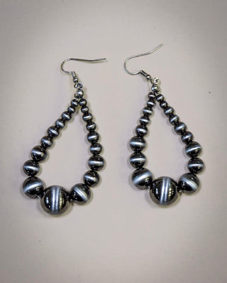 Penny Navajo Style Bead Dangle Fashion Earrings - Silver – Jewelry from Bronco Western Supply Co.