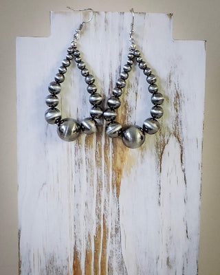 Penny Navajo Style Bead Dangle Fashion Earrings - Silver – Jewelry from Bronco Western Supply Co.