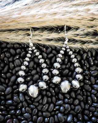 Penny Navajo Style Bead Dangle Fashion Earrings - Silver – Jewelry from Bronco Western Supply Co.