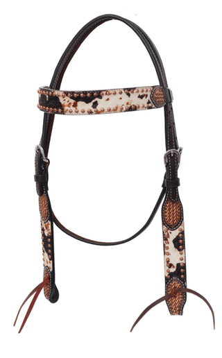 Peppered Hair On Hide Breast Collar and Headstall - Pieces Sold Separate – Horse Tack from Bronco Western Supply Co.