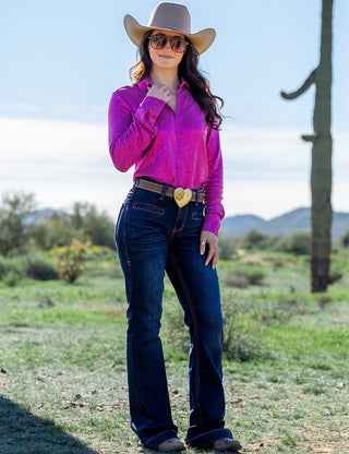 Pink Boot Stitch Trouser Jeans by Cowgirl Tuff – Apparel from Bronco Western Supply Co.