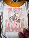 Pink Rodeo Graphic Tee - Off White Mineral Wash - Apparel - Lotus Fashion - Bronco Western Supply Co.