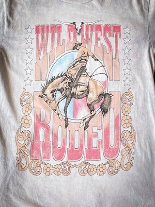 Pink Rodeo Graphic Tee - Off White Mineral Wash – Apparel from Bronco Western Supply Co.