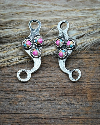 Pink Rosette Horse Bit Fashion Earrings – Jewelry from Bronco Western Supply Co.