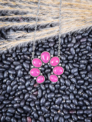 Pink Squash Blossom Chain Fashion Necklace - Jewelry - Blue Tortoise - Bronco Western Supply Co.