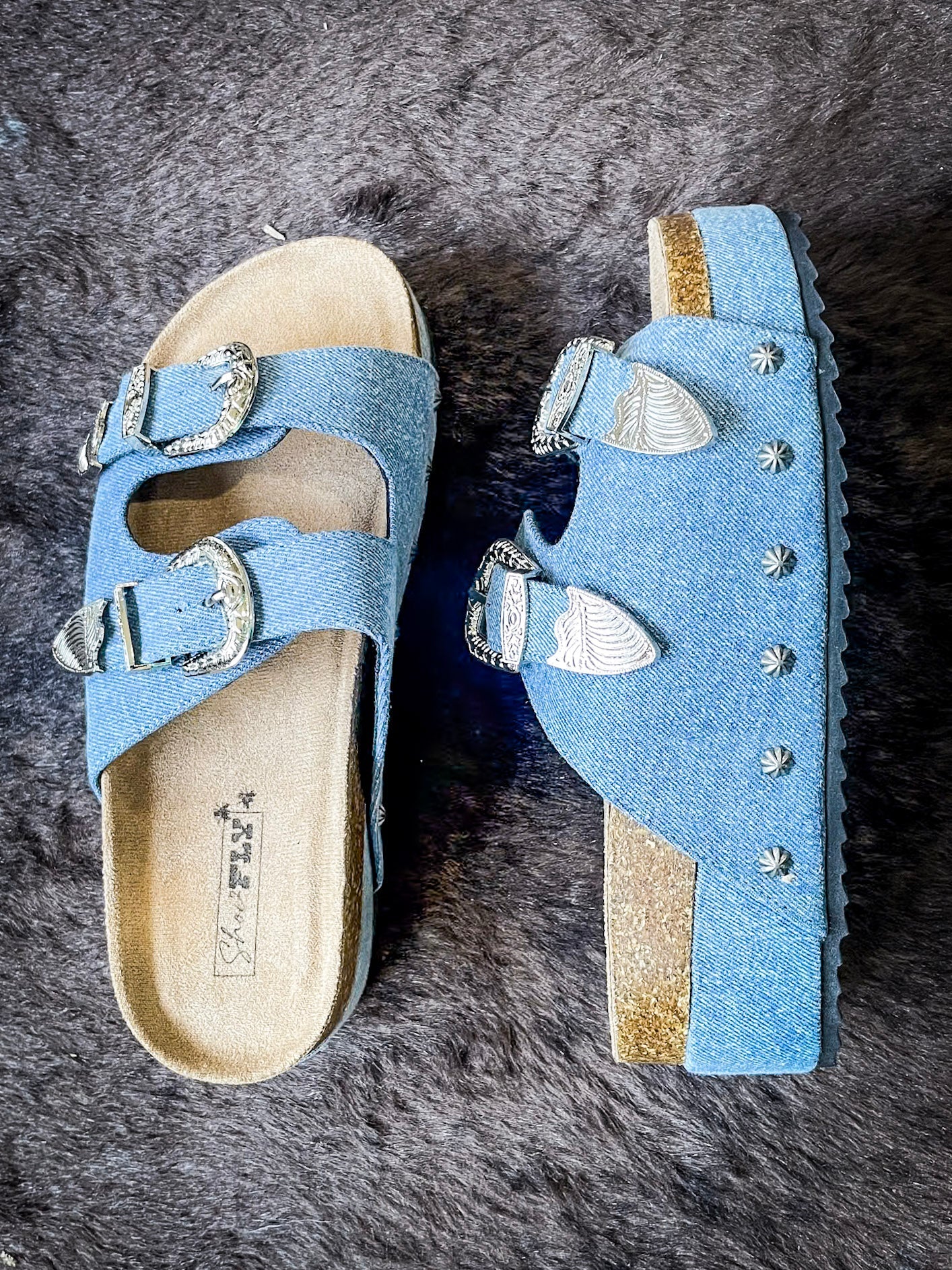 Denim platform sandals deals