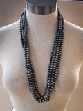 Polly Navajo Style Pearl Layer Fashion Necklace - Jewelry - Blue Tortoise - Bronco Western Supply Co.